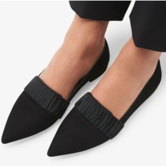 L.K. Bennett Vienetta Suede Leather Pointed Toe Flat Loafers 39 Ribbon Detail - Picture 2 of 12